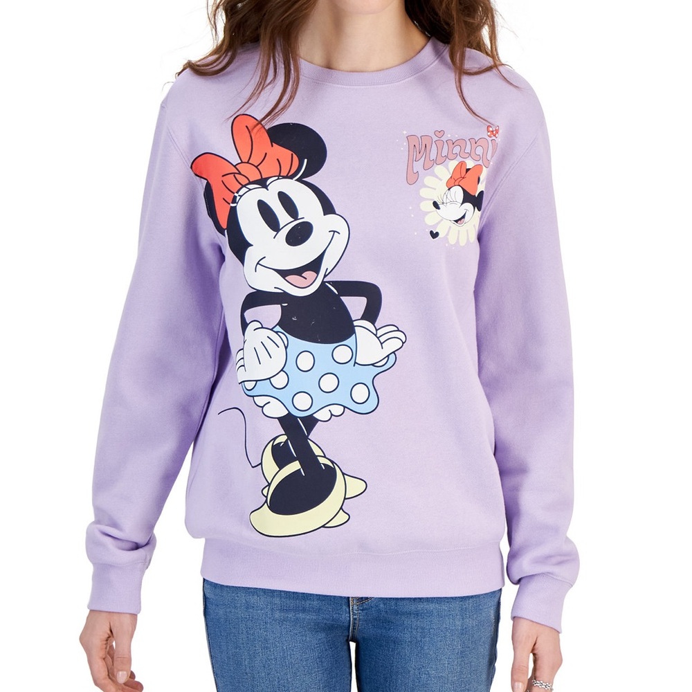Juniors' Minnie Mouse Long-Sleeve Sweatshirt